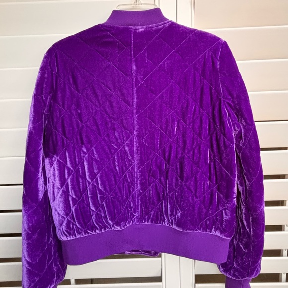 7 For All Mankind Quilted Velvet Bomber Jacket Size S - Picture 3 of 10